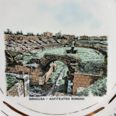 Vintage 1950s Sicily Italy Souvenir Plate - Siracusa, Taormina, Agrigento
