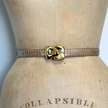 Narrow Genuine Snakeskin Belt, Made in Taiwan, ROC - 1980s Vintage - NextStage Vintage