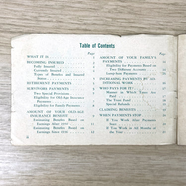 Your Social Security - US Department of Health, Education and Welfare - 1955 booklet - NextStage Vintage
