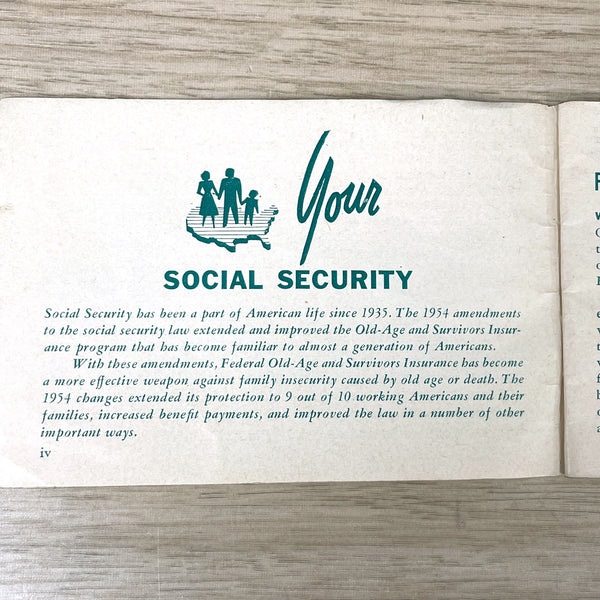 Your Social Security - US Department of Health, Education and Welfare - 1955 booklet - NextStage Vintage