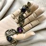 Sorelli amethyst rhinestone and antique brass tone bracelet - NextStage Vintage
