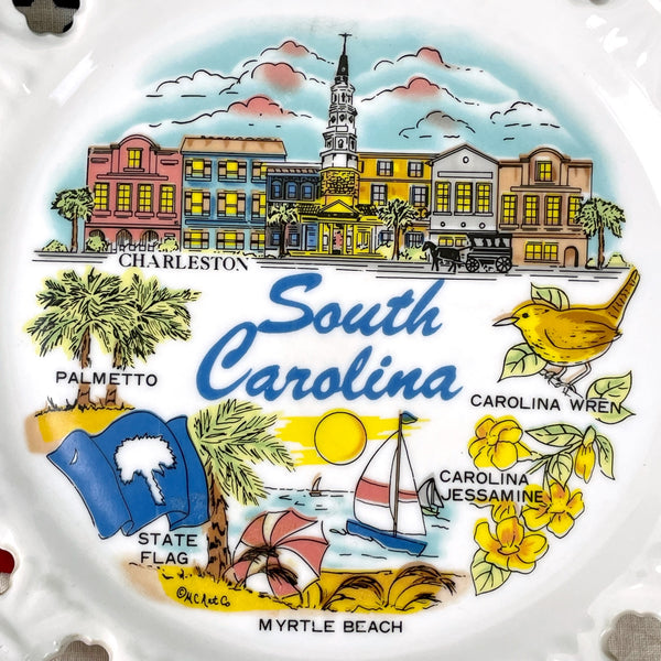 South Carolina state souvenir plate - 1970s road trip souvenir - NextStage Vintage