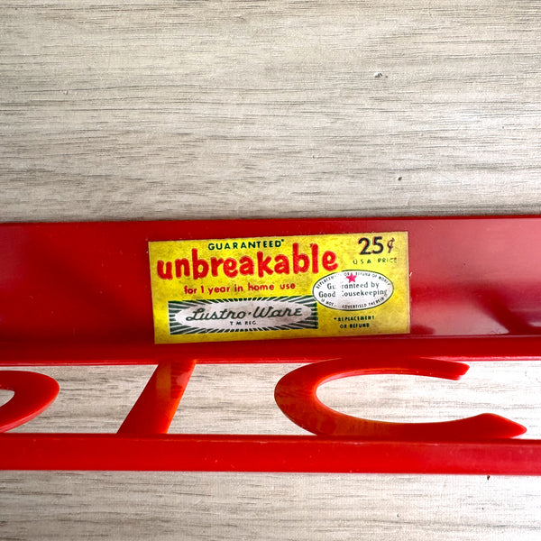 Vintage Lustro-Ware plastic spice holder wall rack with original label - mid-century vintage