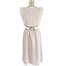 Vintage 1970s Sprouts by Vicki Vaughn Pastel Rainbow Striped Seersucker Dress - Bateau Neck Sleeveless Belt - ILGWU Union Made USA - Size XS - NextStage Vintage