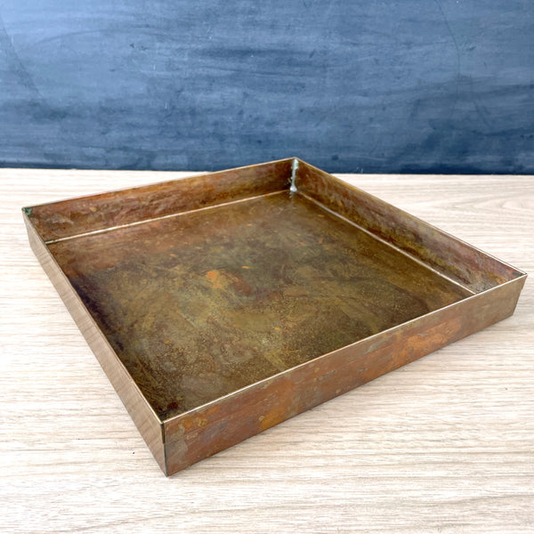 Square copper graduated trays - set of 3 - artisan made - NextStage Vintage