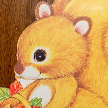 Vintage 1970s Eureka Squirrel Die Cut Cardboard Fall Decoration Lot of 2 - NextStage Vintage