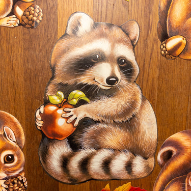 Vintage Fall Leaves and Hallmark Woodland Die Cuts Squirrel Raccoon, Set of 10, Autumn Classroom Decor, Vintage Fall Decorations - NextStage Vintage