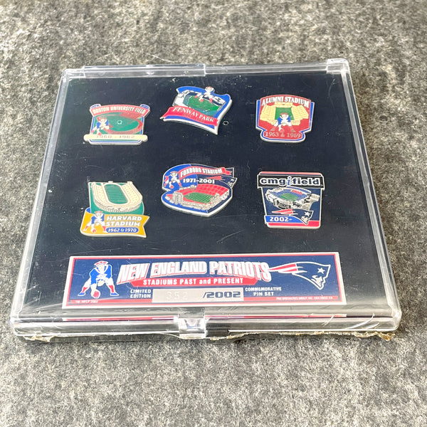 New England Patriots Stadiums Past and Present pin set 2002 -NIP