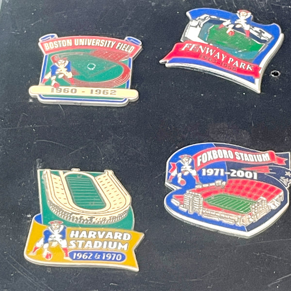 New England Patriots Stadiums Past and Present pin set 2002 -NIP