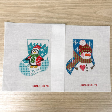Danji Designs mini stocking handpainted needlepoint canvases CH-90 and CH-94 - NextStage Vintage