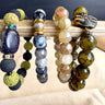 Round glass/stone bead stretch bracelets - lot of 4 - better costume jewelry - NextStage Vintage