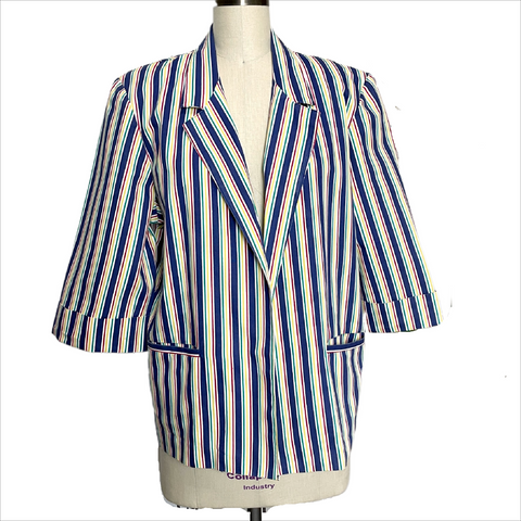 1980s bold striped unstructured blazer - NextStage Vintage