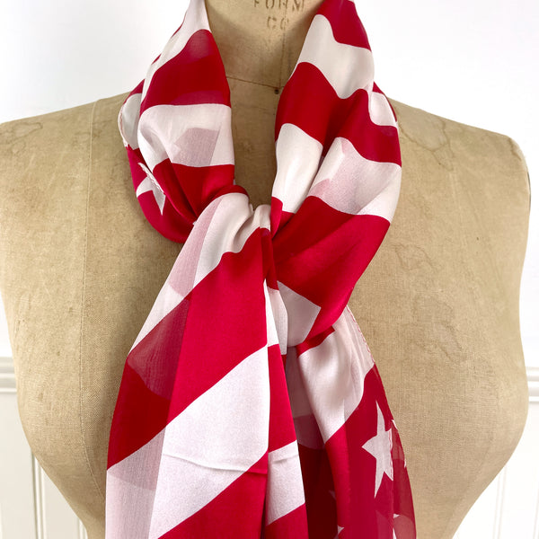 Stars and stripes red and white scarf - NextStage Vintage