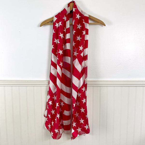 Stars and stripes red and white scarf - NextStage Vintage