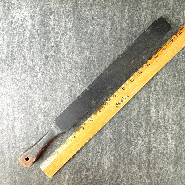 Barber razor strop paddle - antique leather and wood - NextStage Vintage