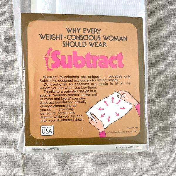 Subtract girdle #2500 "firm control" for weight losers - size 30 - 1970s vintage - NextStage Vintage