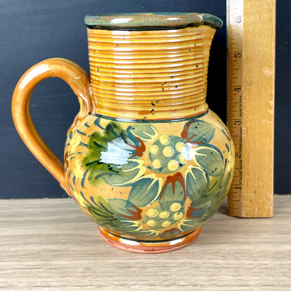 Sud & Co Cassis en Provence French terracotta small floral pitcher - NextStage Vintage