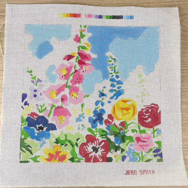 Jean Smith Summer Garden #1 needlepoint canvas #127A - NextStage Vintage