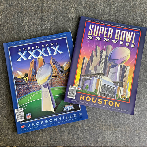 Super Bowl XXVIII and XXXIX programs - Patriots, Eagles, Panthers