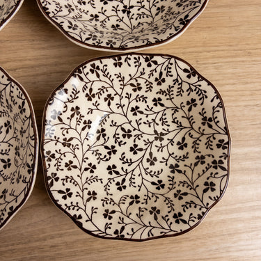 Vintage Johnson Bros Laura Ashley Susanna 6" Bowls Set of 4 Brown Vine England
