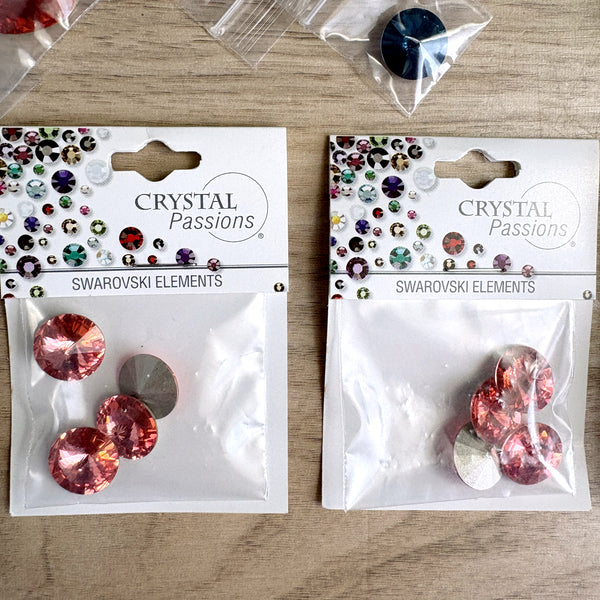 Swarovski Elements Rivoli 18mm and 14mm crystal rhinestones - lot of 26 with bonus