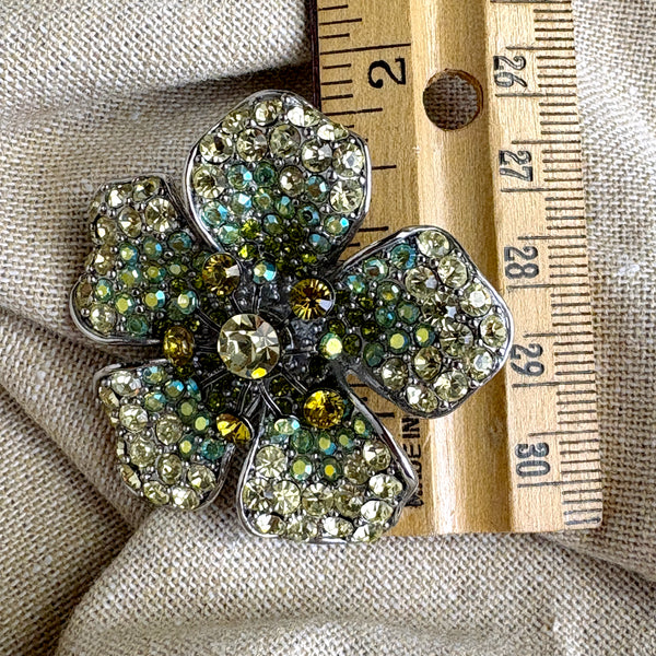 Sweet Romance rhinestone flower brooch