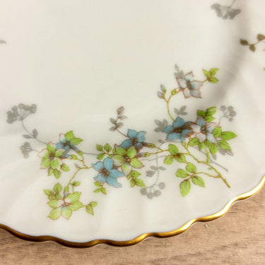 Set of 4 Vintage Syracuse Fine China Engagement Pattern Bread and Butter Plates - Blue Flowers Gold Rim