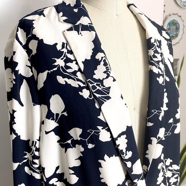 NWT Talbots unstructured midnight and white floral jacket - size L - NextStage Vintage
