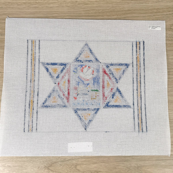 Star of David design tallis/tallit bag needlepoint canvas - MN728 - NextStage Vintage