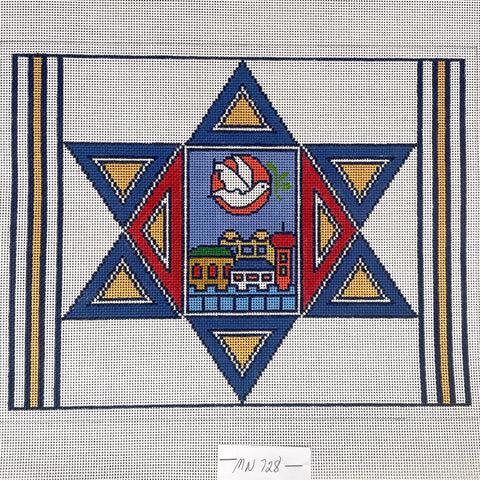 Star of David design tallis/tallit bag needlepoint canvas - MN728 - NextStage Vintage