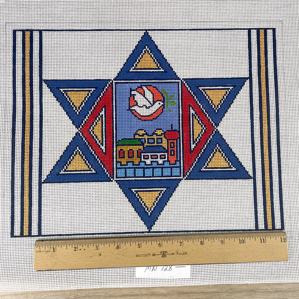 Star of David design tallis/tallit bag needlepoint canvas - MN728 - NextStage Vintage