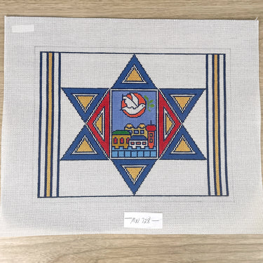 Star of David design tallis/tallit bag needlepoint canvas - MN728 - NextStage Vintage