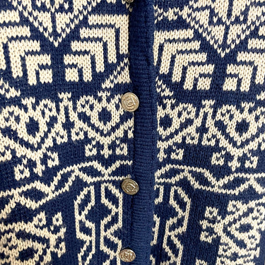 1990s Tally-Ho jacquard knit sweater jacket - size PL - NextStage Vintage