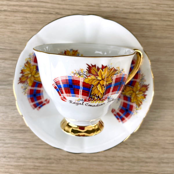 Windsor Royal Canadian Tartan footed tea cup and saucer - NextStage Vintage