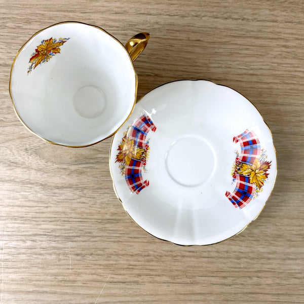 Windsor Royal Canadian Tartan footed tea cup and saucer - NextStage Vintage