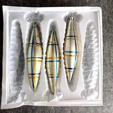 Vintage Santas World Teardrop Ornaments in Original Box  - Set of 3 - 1980s Kurt Adler - NextStage Vintage