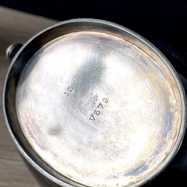 Wallace Bros. silverplate M monogram silverplate teapot, cream and sugar #V579 - NextStage Vintage
