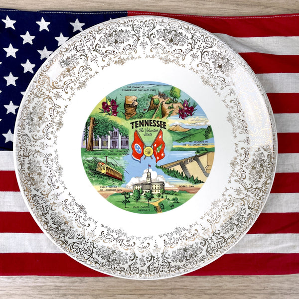 Tennessee state souvenir plate - 1950s road trip souvenir - NextStage Vintage