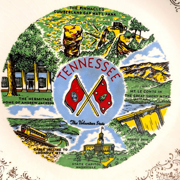 Tennessee souvenir state plate - 1950s road trip souvenir - NextStage Vintage
