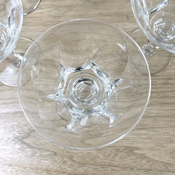 Crystal thumbprint pattern coupe glasses - set of 6 - NextStage Vintage