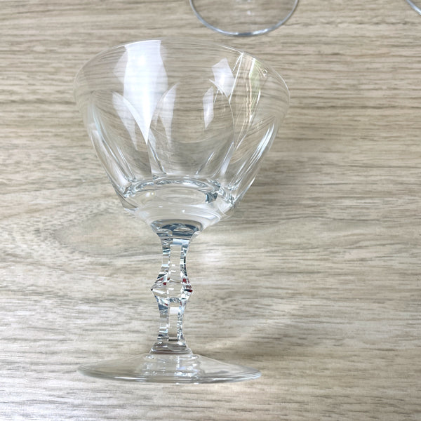 Crystal thumbprint pattern coupe glasses - set of 6 - NextStage Vintage