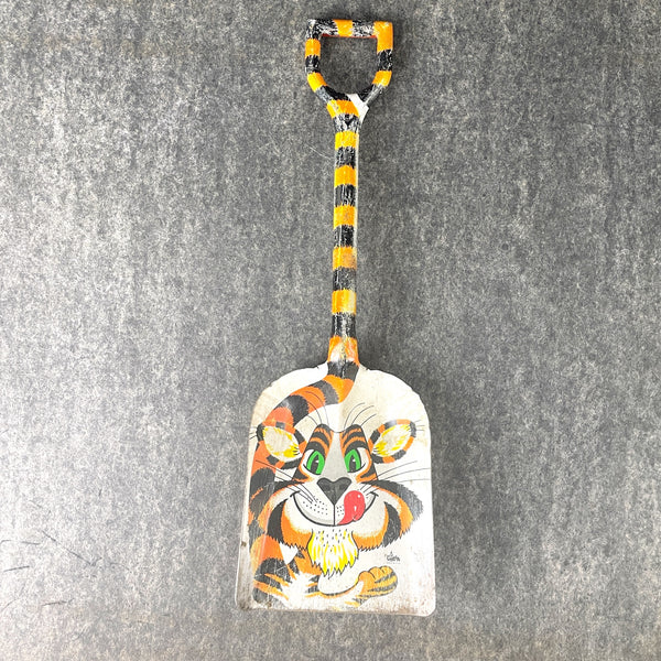 J. Chein litho tiger metal child's shovel - 1960s vintage - NextStage Vintage