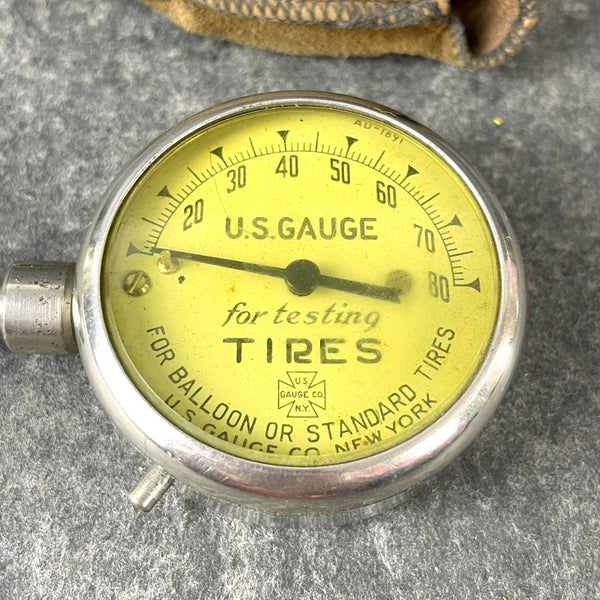 U.S. Gauge tire pressure gauge with case - vintage automotive - NextStage Vintage