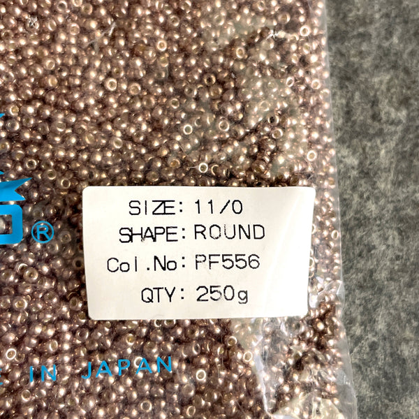 Toho 11/0 round seed beads color PF556 - galvanized mauve - 250g