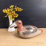 Tonala Style Mexican Pottery Folk Art Duck Hand Painted 10" Vintage Figurine - NextStage Vintage