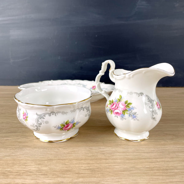 Royal Albert Tranquility mini creamer, sugar and tray set - NextStage Vintage