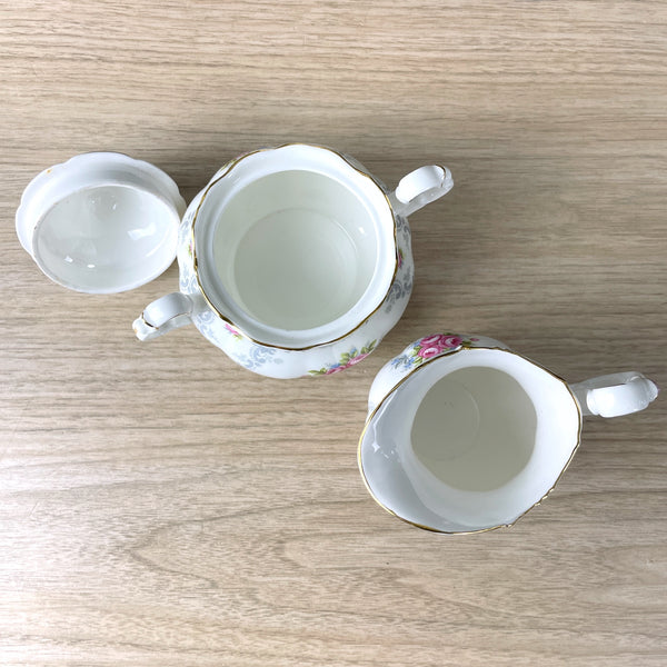 Royal Albert Tranquility teapot, creamer and sugar bowl - NextStage Vintage