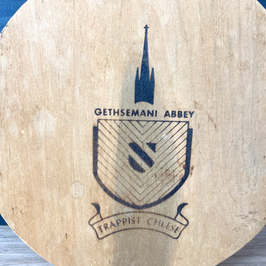 Gesthemani Abbey Trappist Cheese round wooden box - vintage packaging - NextStage Vintage