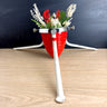 Mid-Century metal Christmas tree stand – atomic beehive / rocket shape – red, white & chrome - NextStage Vintage