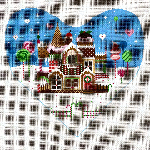Shelly Tribbey Designs Sweets Manor heart needlepoint canvas #C418 - NextStage Vintage